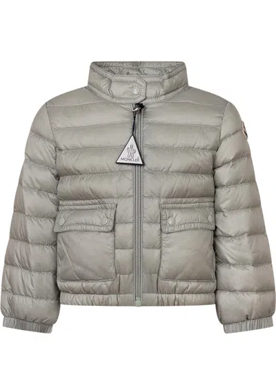 Moncler Kids Mini Puffer Jacket With Zip And Pockets In Green