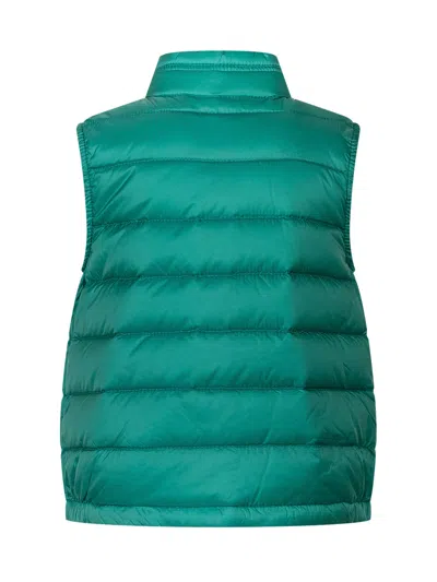 Moncler Kids Mini Puffer Vest With High Neck And Zip Closure In Verde