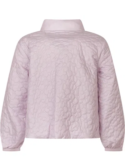 Moncler Kids Mini Quilted Jacket With High Neck In Lilla