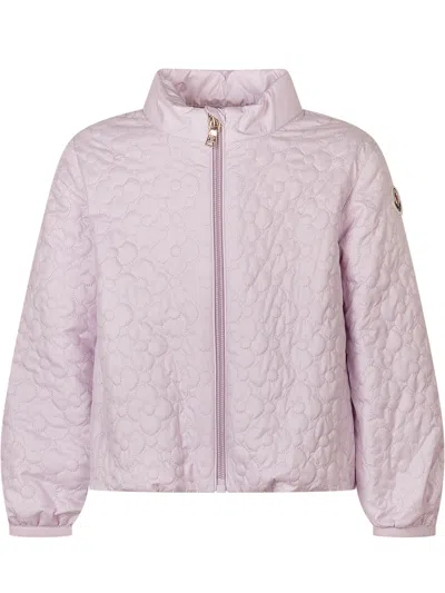 Moncler Kids Mini Quilted Jacket With High Neck In Purple