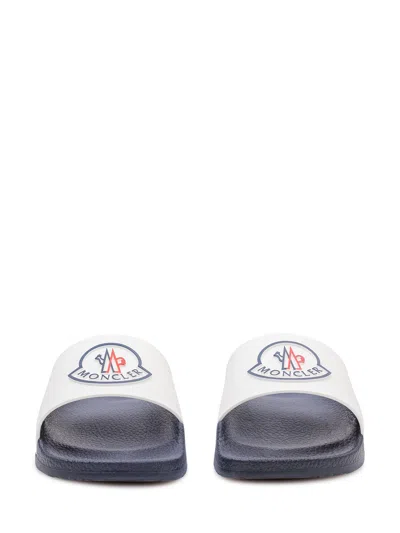 Moncler Kids Mini Sandals With Logo Accents In White