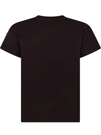 Moncler Kids Mini Sleeves Cut T-shirt With Logo In Nero