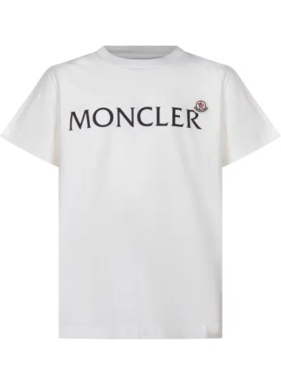 Moncler Kids Mini Ss T-shirt In Bianco