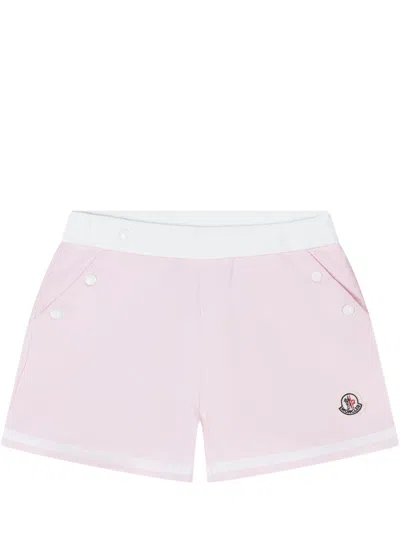 Moncler Kids Mini Stylish Shorts With Buttons And Logo In Multi