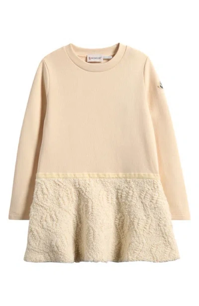 Moncler Kids' Mixed Media Dress In White