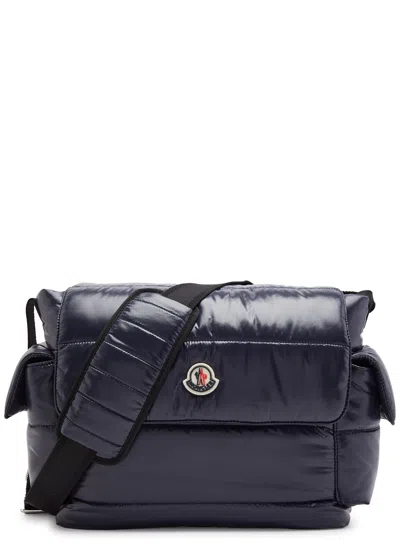 Moncler Kids Mommy Quilted Shell Changing Bag In Blue Navy