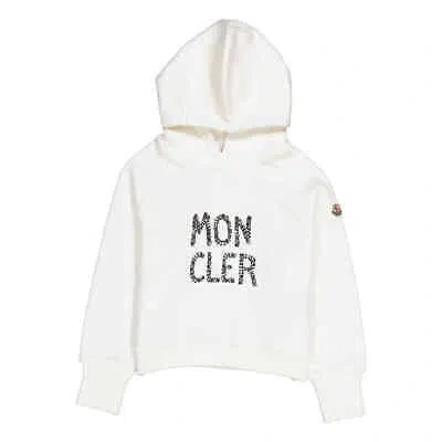 Pre-owned Moncler Kids Natural Logo Print Kinder Hooded Sweatshirt In Beige