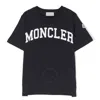 Moncler Kids Navy Short-sleeve Logo T-shirt In Blue