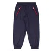 Moncler Kids Navy Track Taffeta Pants In Blue