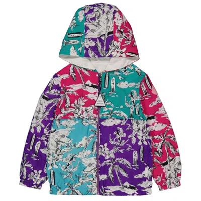 Moncler Kids Nazira Mixed-print Hooded Jacket In Multi