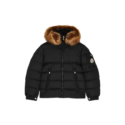Moncler Kids New Byron Faux Fur-trimmed Quilted Shell Jacket (8-10 Years) In Black