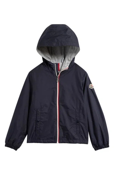 Moncler Kids' New Urville Hooded Rain Jacket In Blue