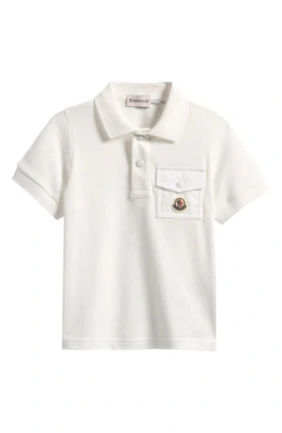 Moncler Kids' Pocket Polo In White