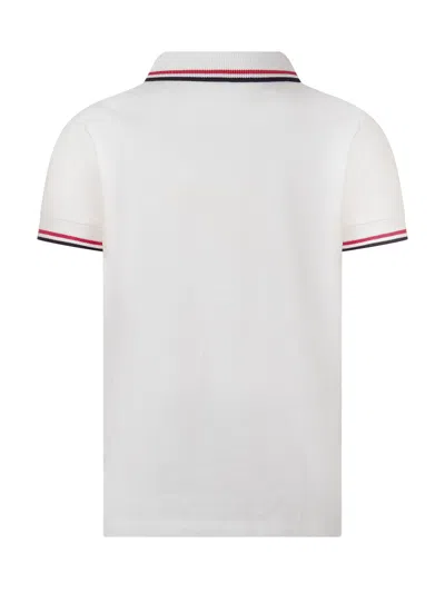 Moncler Kids Polo Shirt For Boys & Girls, Fw 2026 In Bianco