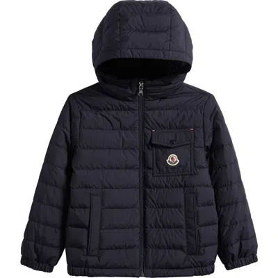 Moncler Kids' Quillon Hooded Down Puffer Jacket In Black