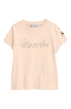 Moncler Kids' Rhinestone Embellished T-shirt In Light Pink