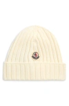 Moncler Rib Wool Beanie In Metallic
