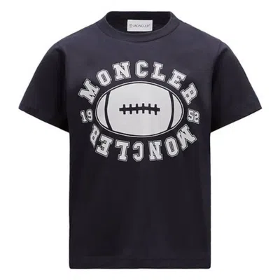 Moncler Kids Rugby Logo Patch T-shirt In Black