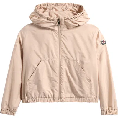 Moncler Kids' Saria Hooded Rain Jacket In Light Beige