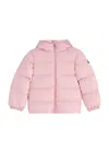 Moncler Sharon Pink Down Jacket With Logo Patch In Tech Fabric Baby In Pink