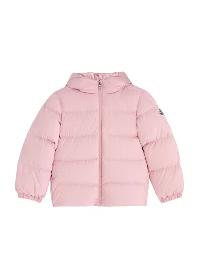 Moncler Kids' Sharon Pink Down Jacket With Logo Patch In Tech Fabric Baby
