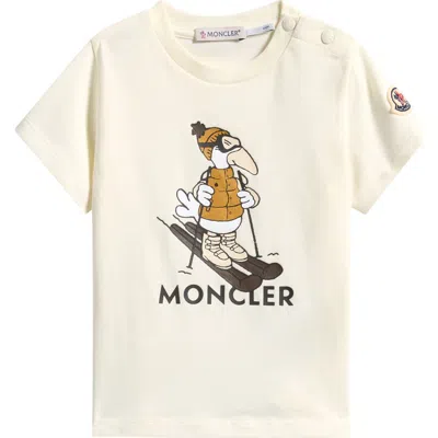 Moncler Kids' Skiing Duck Graphic T-shirt In Neutral