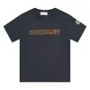 Moncler Kids Snow Mount Logo Cotton T-shirt In Blue