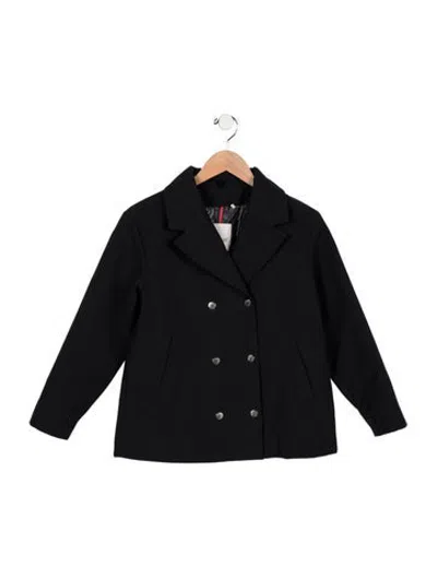 Pre-owned Moncler Kids' Solid Double-breasted Jacket In Blue