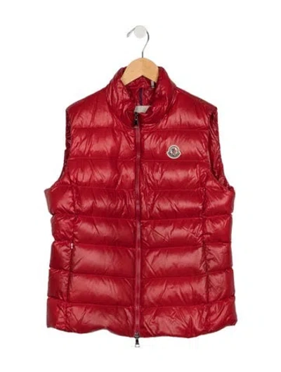 Pre-owned Moncler Kids' Solid Puffer Vest In Red