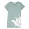 Moncler Kids Splatter Logo-print Cotton T-shirt In Green