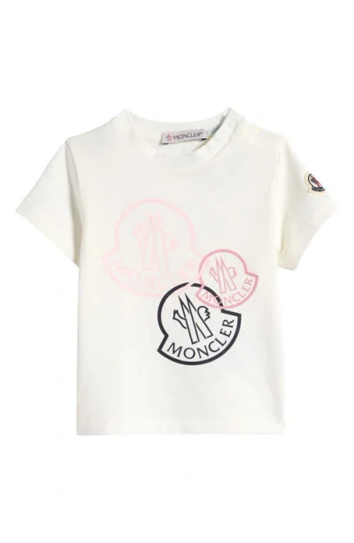 Moncler Kids' Stretch Cotton Logo T-shirt In White