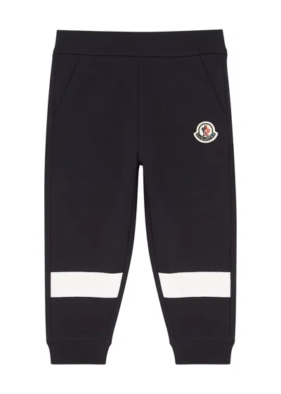 Moncler Kids Stretch-cotton Sweatpants In Navy