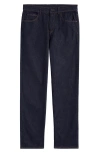 Moncler Kids' Stretch Denim Straight Leg Jeans In Blue
