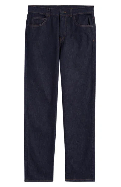 Moncler Kids' Stretch Denim Straight Leg Jeans In Blue