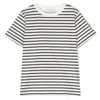 Moncler Kids Striped Crewneck Cotton T-shirt In White