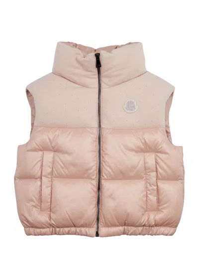 Moncler Kids Suzan Wool-blend And Shell Gilet (8-10 Years) In Pink