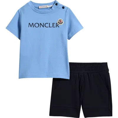 Moncler Kids' T-shirt & Shorts Set In Blue