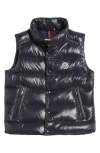 Moncler Kids' Tib Quilted Down Puffer Vest In Blue