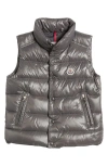 Moncler Kids' Tib Quilted Down Puffer Vest In Grey