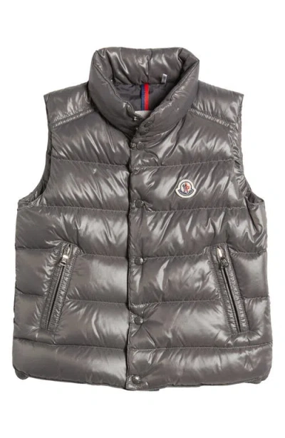 Moncler Kids' Tib Quilted Down Puffer Vest In Grey