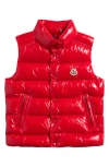 Moncler Kids' Tib Quilted Down Puffer Vest In Red