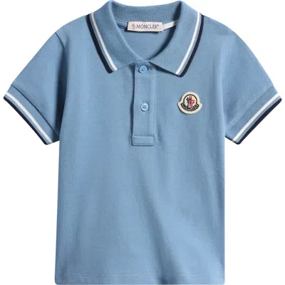 Moncler Kids' Tipped Stretch Cotton Piqué Polo In Multi
