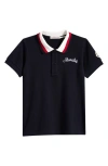 Moncler Short Sleeves Polo Shirt In Navy
