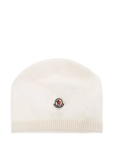 Moncler Kids Tricot Hat In White