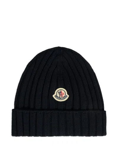 Moncler Kids Tricot Hat In Black