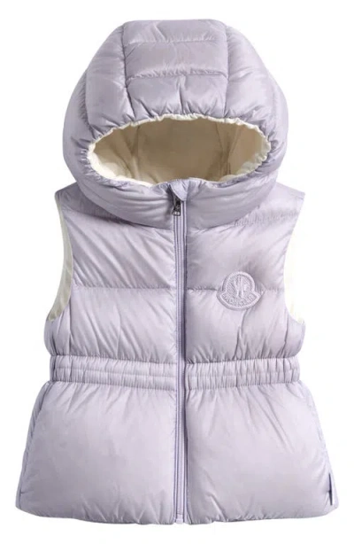 Moncler Kids' Una Down Hooded Puffer Vest In Purple