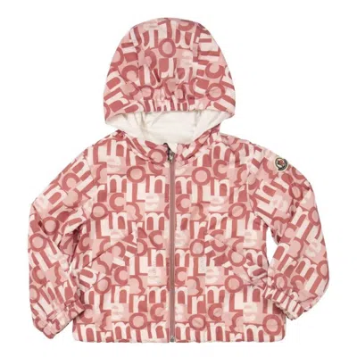 Moncler Kids Vernant Logo Print Jacket In Pink