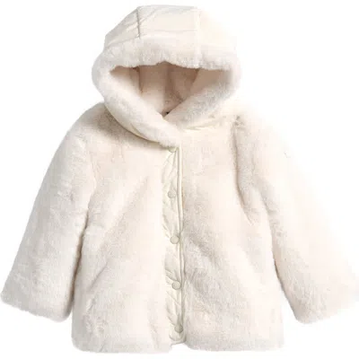 Moncler Kids' Viona Faux Fur Jacket In White