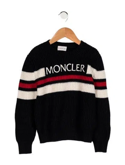 Pre-owned Moncler Kids' Virgin Wool Knit Sweater In Blue