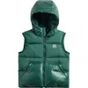 Moncler Kids' Volden Down Puffer Vest In Green